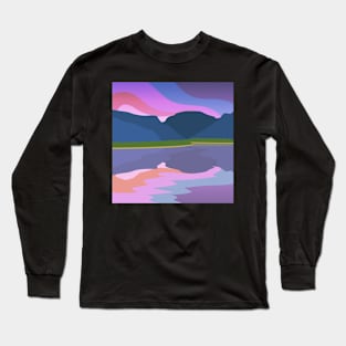 Sunset Mountain Lake Long Sleeve T-Shirt